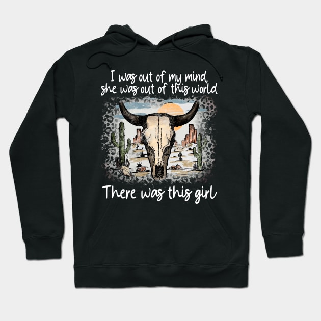 I was out of my mind, she was out of this world Deserts Western Bull Skull Hoodie by Chocolate Candies